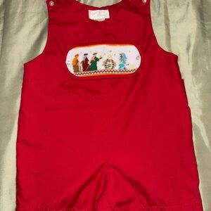 Red Kids One Piece with Embroidered Design
